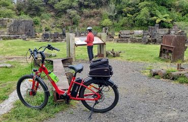 Cyclists on rural trail