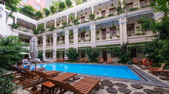 A restored 1930s luxe hotel overlooking the Saigon River.