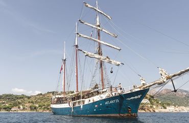Tall ship in ocean