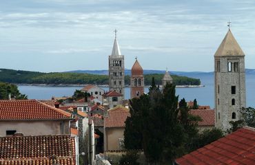 Historic town roof view towards the sea