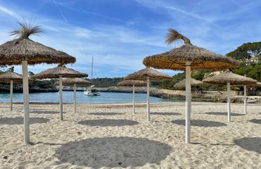 Beach with umbrellas
