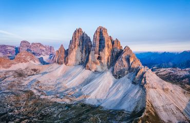 Aerial view of Tre Cime di Lavaredo