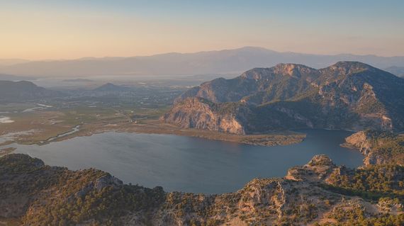 Arrive in Dalyan, where freshwater meets the Mediterranean Sea