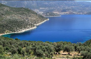 Green hills and the blue sea