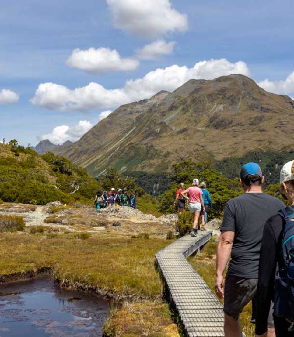 Walk to Key Summit as part of the tour - one of NZ's great walks