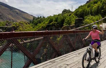 Cyclist on bridge 