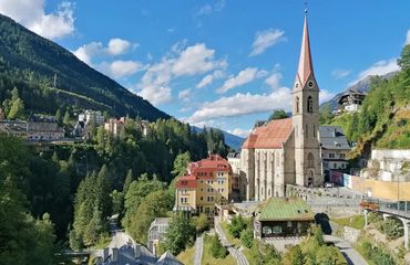Church in mountain valley