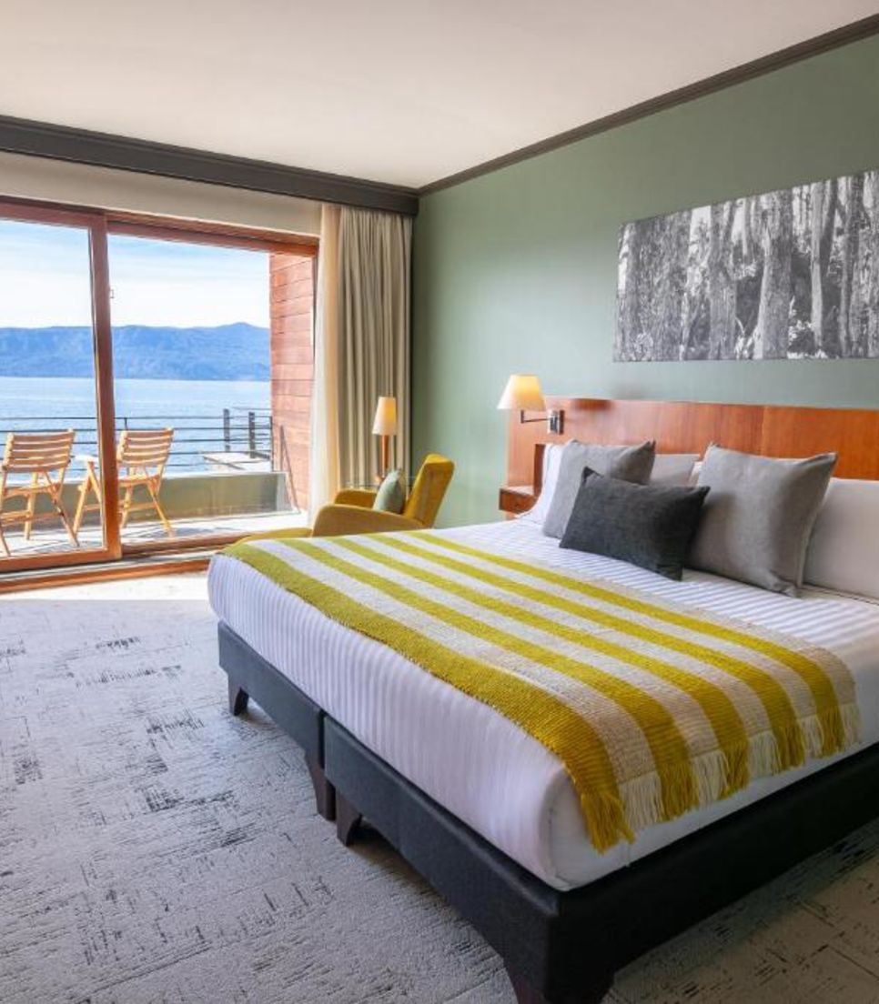 Unwind in luxurious comfort while taking in stunning views of the lake