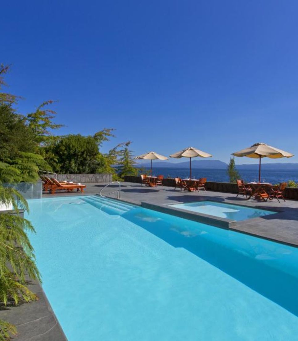 Unwind in luxurious comfort while taking in stunning views of the lake