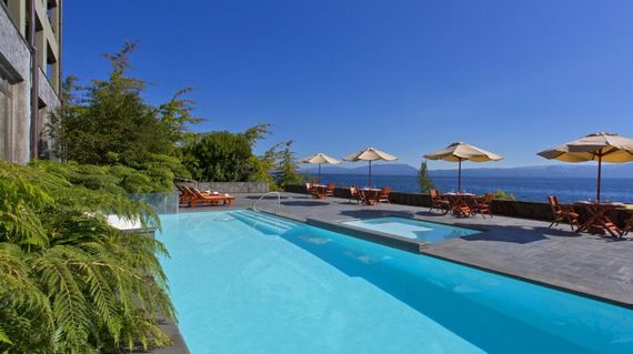 Unwind in luxurious comfort while taking in stunning views of the lake