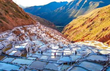 Salt pans on side of hill