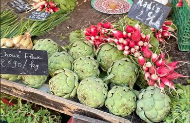 Fresh vegetables on display