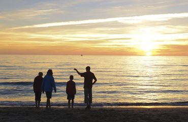 Group of people watching sunset