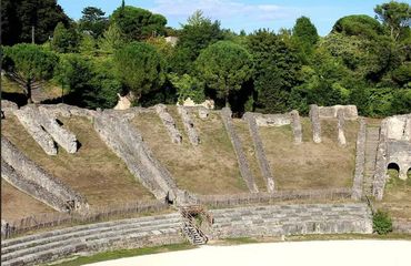 Historic site amphitheatre with woodland behind