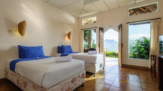 Serene accommodations with fantastic views of the Batur Volcano