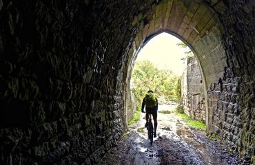 Cyclist in tunnel