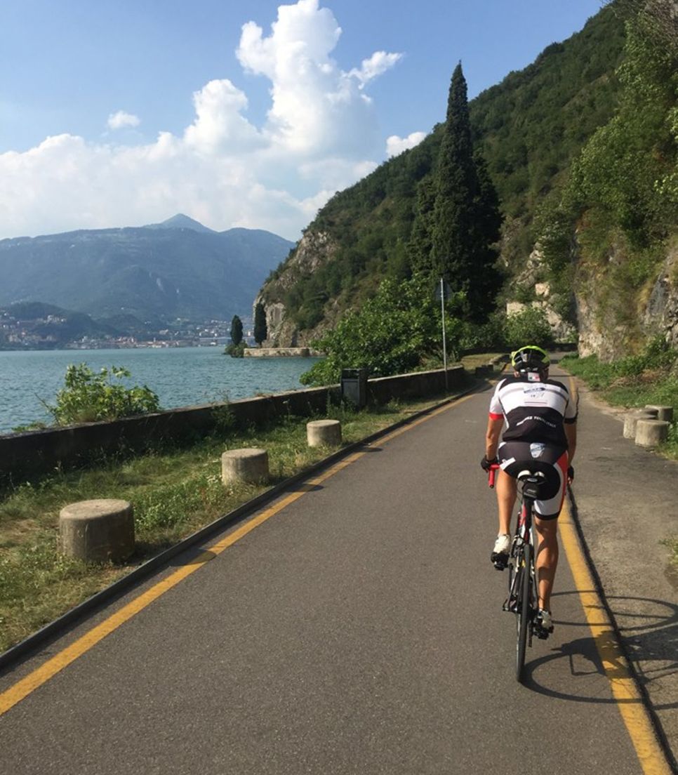 Cycle on with exquisite Lake Iseo as your companion