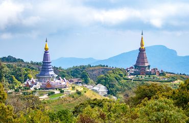 Two Pagodas on top of Doi Inthanon mountain