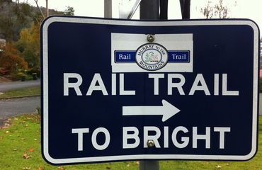 Sign for 'Rail Trail to Bright'