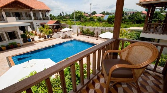 With Khmer and French colonial architectural influences, this welcoming and fun hotel has great facilities and rooms with private terraces and air con
