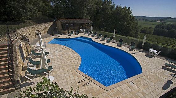 Stay for a night at this charming Chateau with an excellent pool, very comfortable rooms and breathtaking views