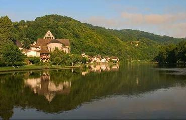 Rural village on a lake