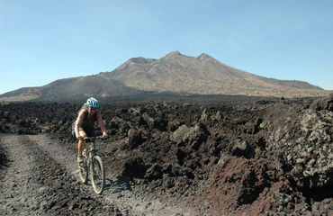 Cycling on volcanic lava