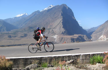 Cyclist on a mountain