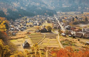 Japanese village in valley