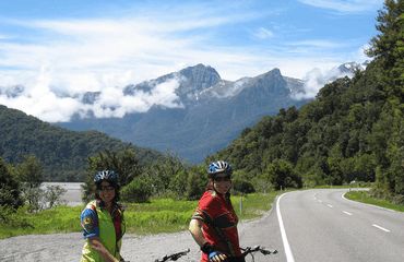 Cyclists in Haast