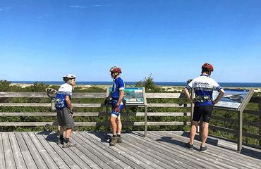 Cyclists at viewpoint