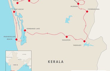 Cycling Kerala's Backroads map