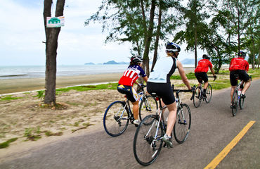 Cycling by the sea