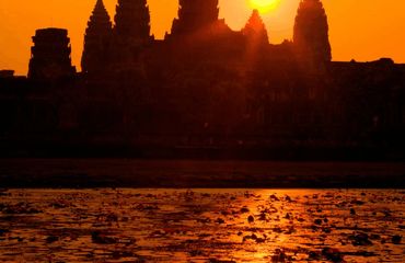 Sunset over temples