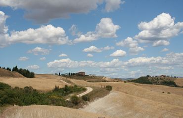 Hills of Tuscany and blue skies
