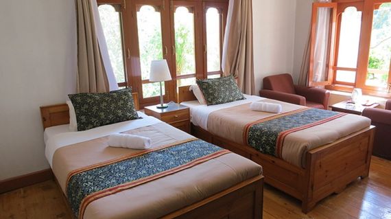 Recover from today's major hill challenge at this hotel with serene views of the Punakha Valley.