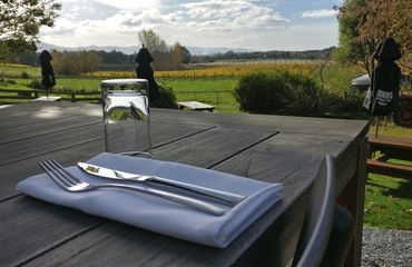 Rural view from exterior table