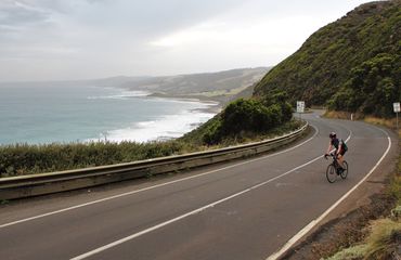 Cycling on coastal road