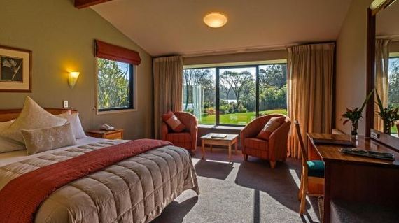 A boutique luxury eco-lodge that sits beside the Moeraki River and is surrounded by towering rain forests.