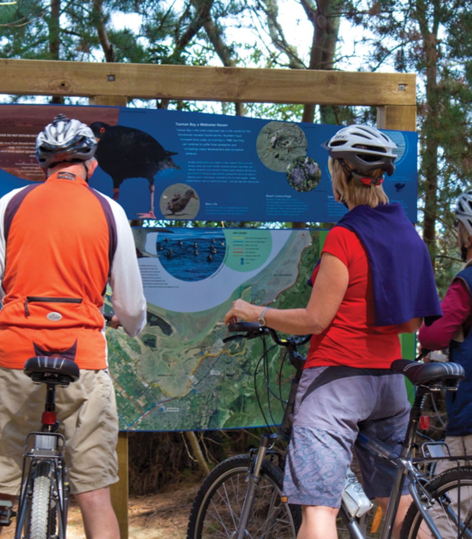 Check out informative boards about the trail along the way
