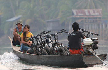 Bikes on boat