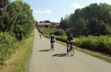 Cycling along country lane