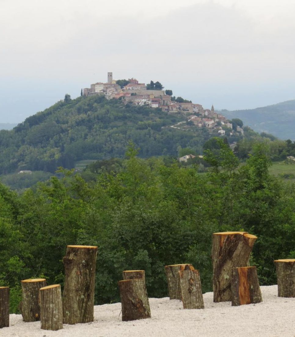 Visit the scenic hilltop village of Motovun, perched high up with fantastic views