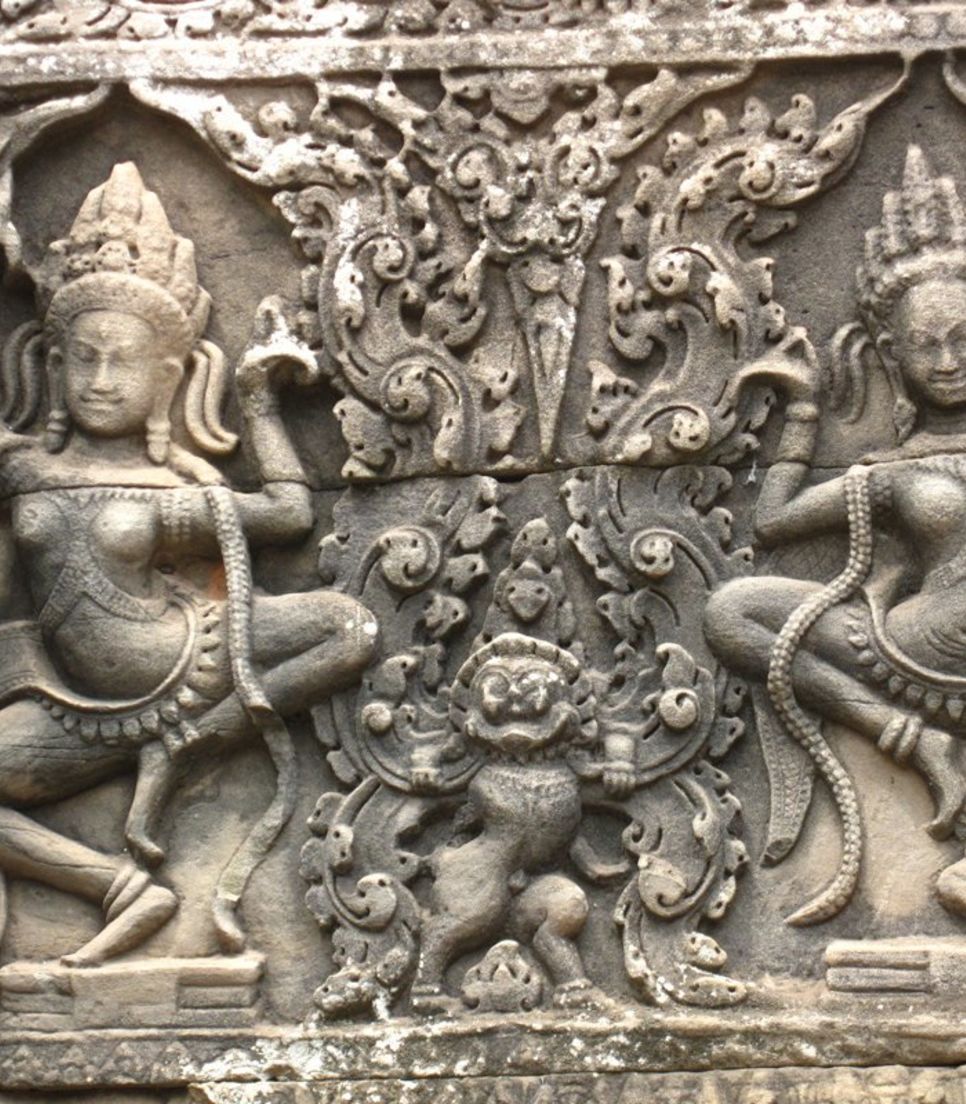Visit Banteay Srey temple which boasts of well-preserved bas reliefs