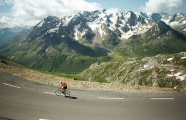 Cyclist in the Alps
