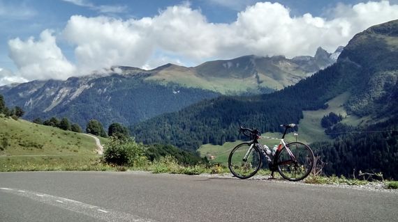 Enjoy the view while riding up Col de la Colombière