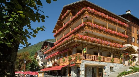 Facing the peaks of the Aravis mountains, this alpine chalet-style hotel will be a welcome respite from cycling the alps