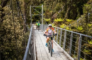 Cycling over a bridge