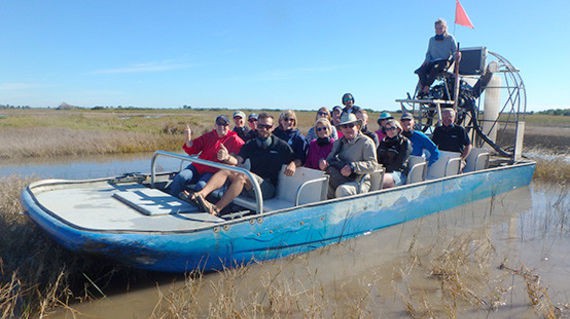 Start as you mean to go on with an airboat ride on day 1