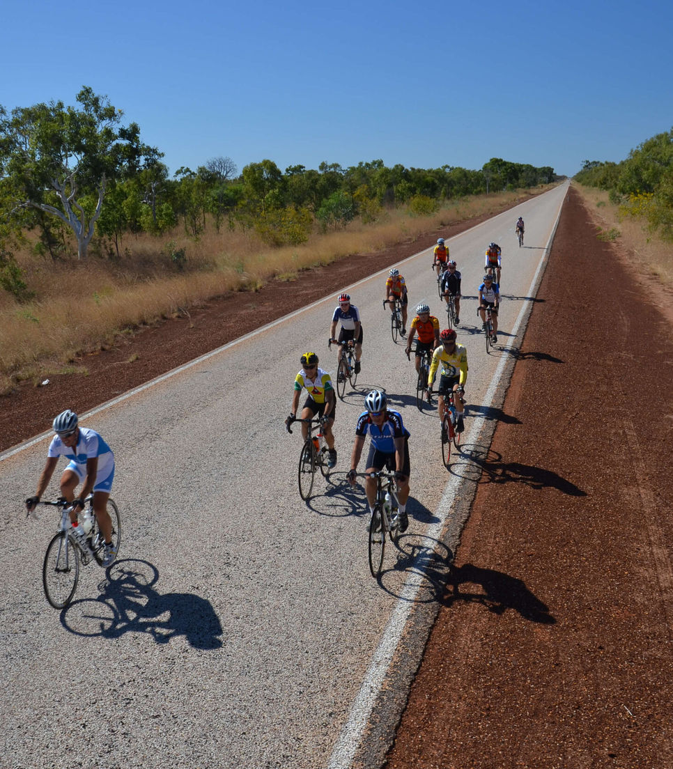 Ride with a bunch of like-minded cyclists across the top of Oz